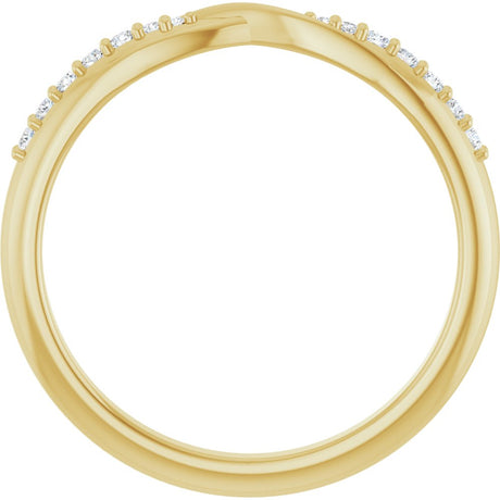 14K Yellow Gold 1/10 CTW Lab-Grown Diamond Contour Band
