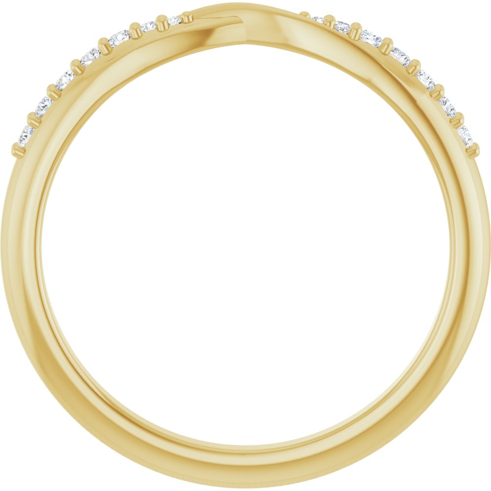 14K Yellow Gold 1/10 CTW Natural Diamond Contour Band