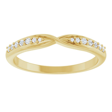 14K Yellow Gold 1/10 CTW Natural Diamond Contour Band