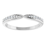 14K White Gold 1/10 CTW Natural Diamond Contour Band
