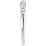 14K White Gold 1/10 CTW Natural Diamond Contour Band
