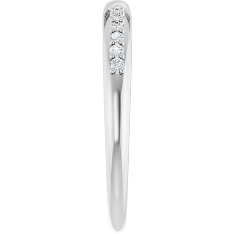 14K White Gold 1/10 CTW Natural Diamond Contour Band