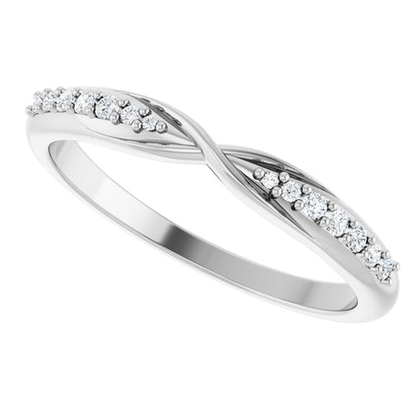 14K White Gold 1/10 CTW Natural Diamond Contour Band