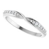 14K White Gold 1/10 CTW Natural Diamond Contour Band