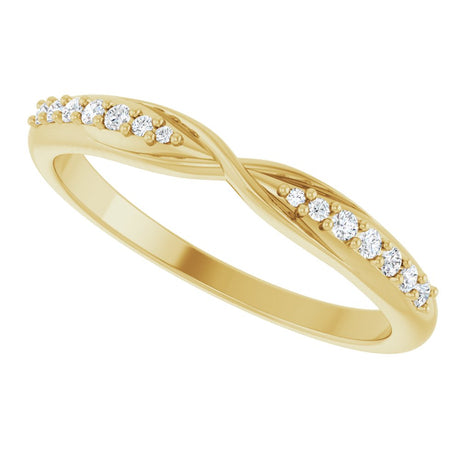 14K Yellow Gold 1/10 CTW Natural Diamond Contour Band