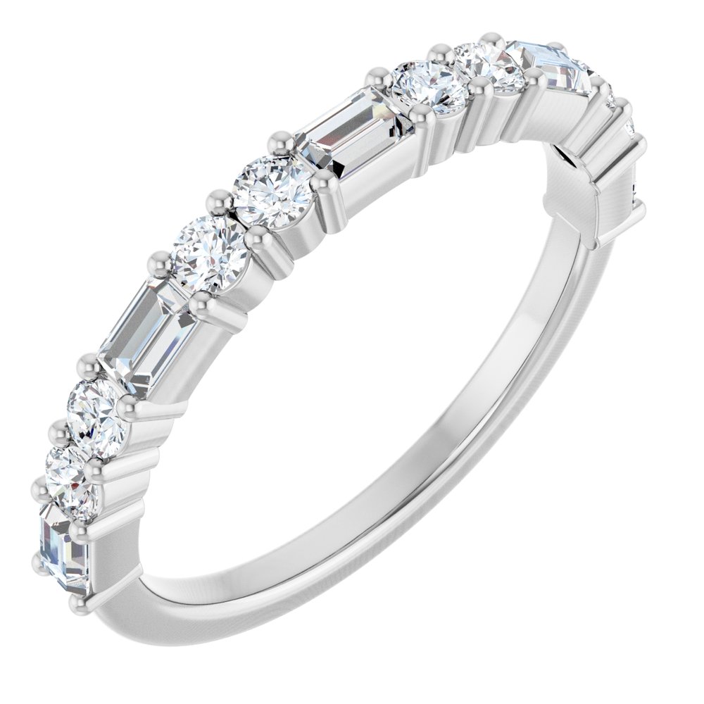 14K White 5/8 CTW Natural Diamond Anniversary Band