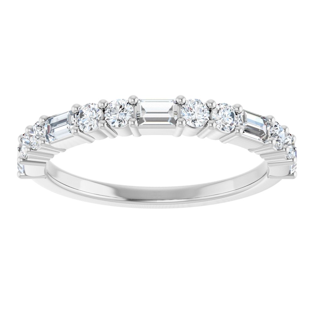 14K White 5/8 CTW Natural Diamond Anniversary Band