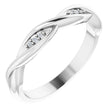 14K White Gold .02 CTW Natural Diamond Stackable Twisted Ring