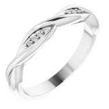 14K White Gold .02 CTW Natural Diamond Stackable Twisted Ring
