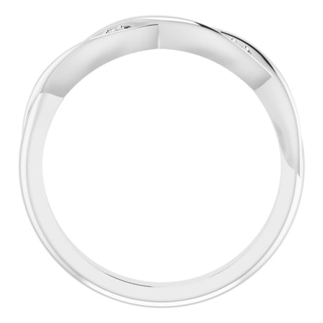 14K White .02 CTW Natural Diamond Stackable Twisted Ring