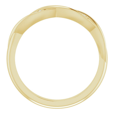 14K Yellow .02 CTW Natural Diamond Stackable Twisted Ring