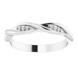 14K White Gold .02 CTW Natural Diamond Stackable Twisted Ring