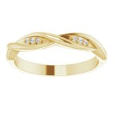 14K Yellow .02 CTW Natural Diamond Stackable Twisted Ring