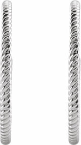 14K White Gold Rope 25 mm Hoop Earrings