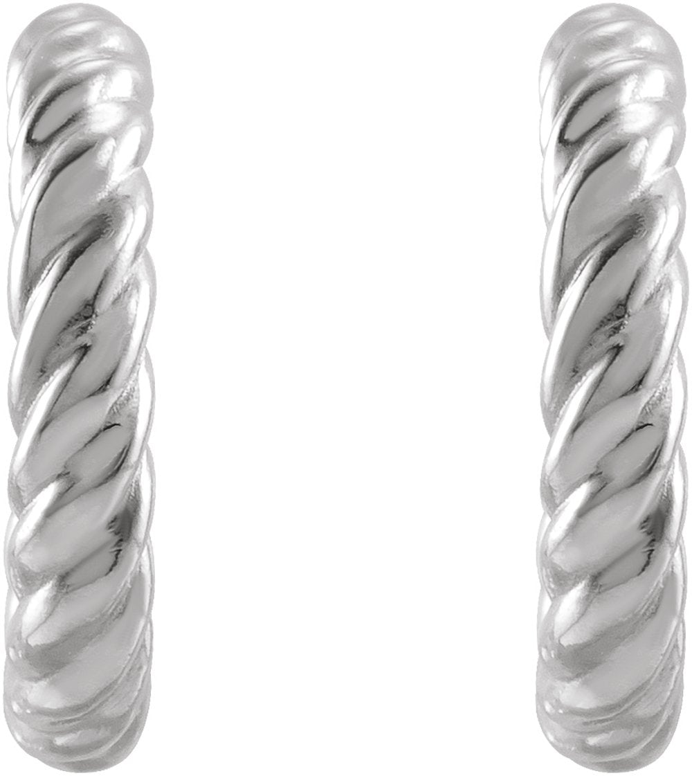 Platinum Rope 9 mm Hoop Earrings