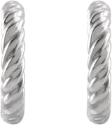 Platinum Rope 9 mm Hoop Earrings