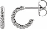 Platinum Rope 9 mm Hoop Earrings