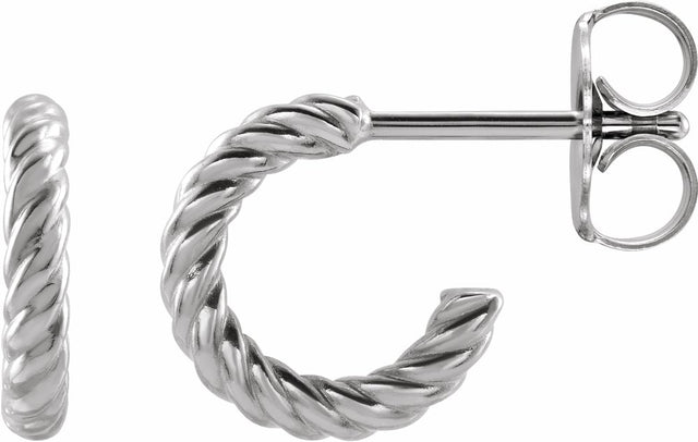 Platinum Rope 9 mm Hoop Earrings