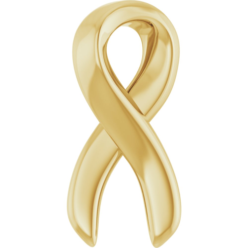 14K Yellow 10.82x5.01 mm Survivor Ribbon Slide Pendant