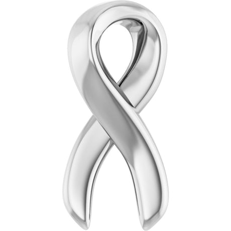 14K White 10.82x5.01 mm Survivor Ribbon Slide Pendant