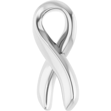 14K White 10.82x5.01 mm Survivor Ribbon Slide Pendant