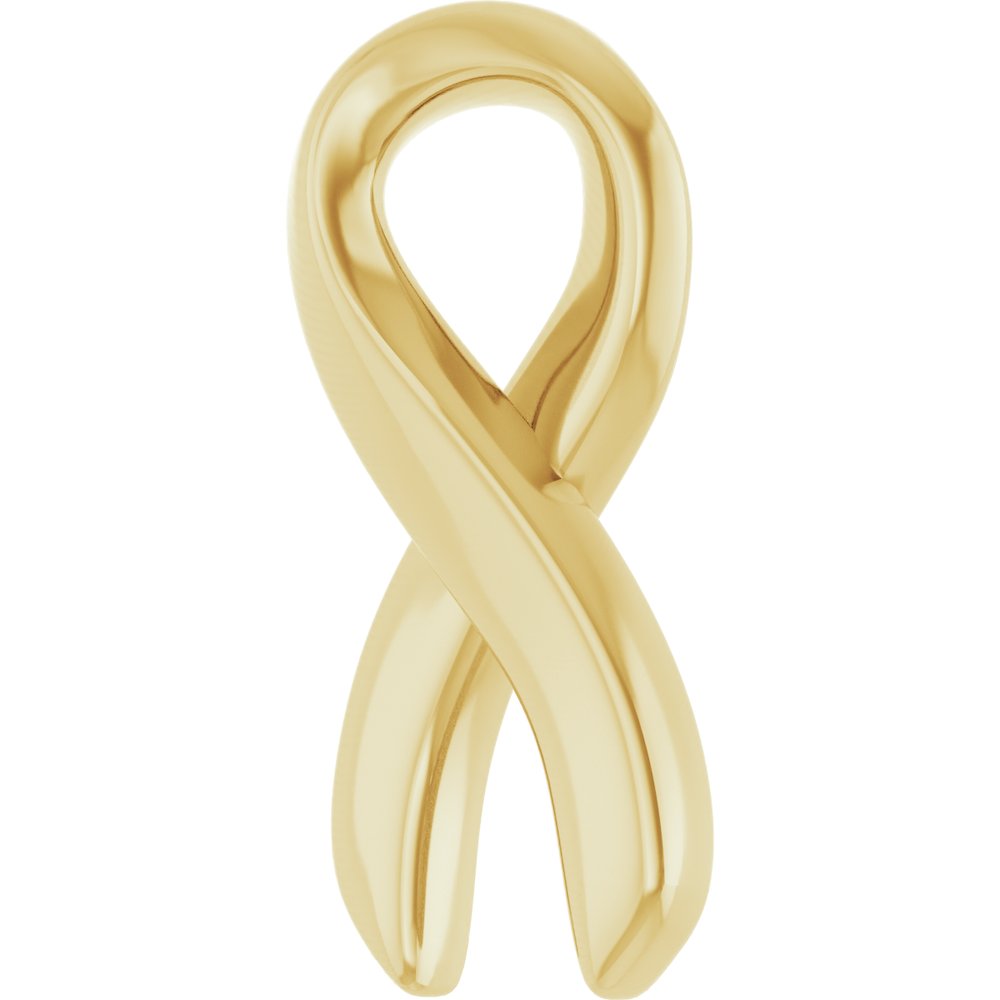 14K Yellow 10.82x5.01 mm Survivor Ribbon Slide Pendant