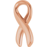 14K Rose 10.82x5.01 mm Survivor Ribbon Slide Pendant