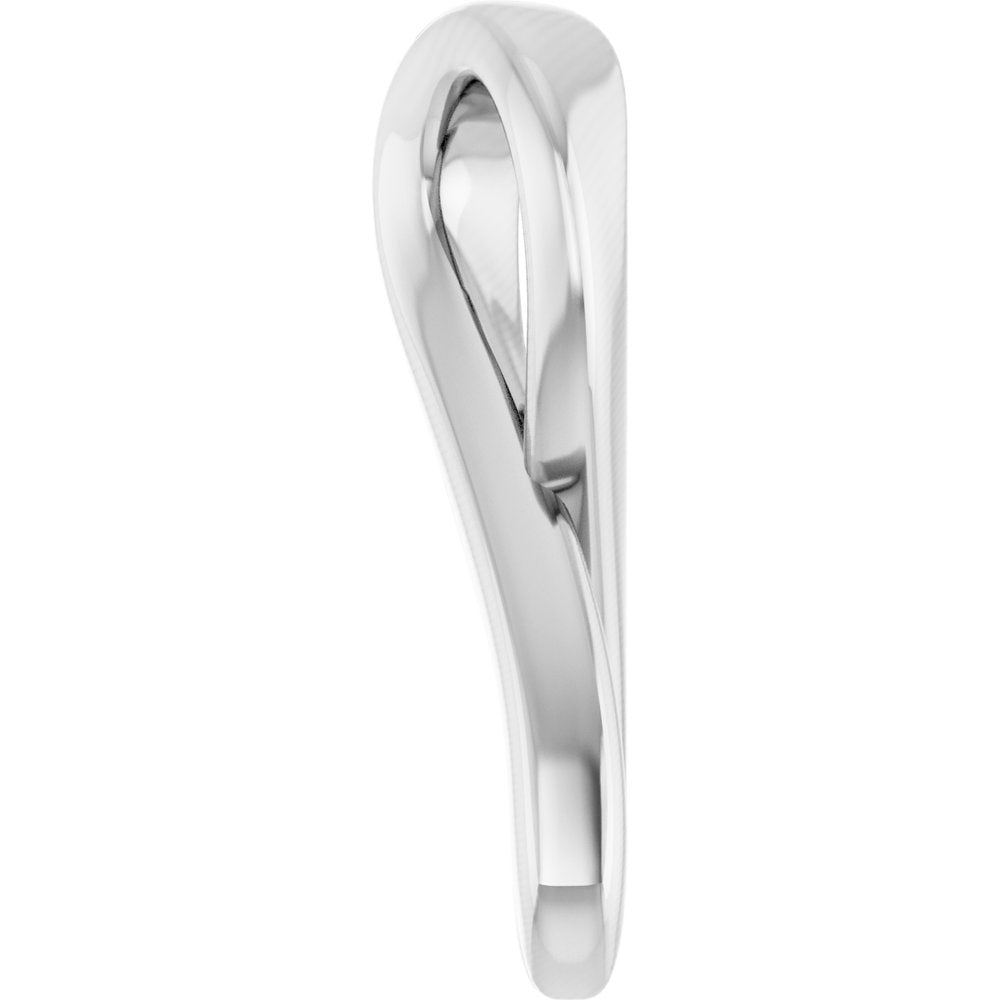 14K White 10.82x5.01 mm Survivor Ribbon Slide Pendant