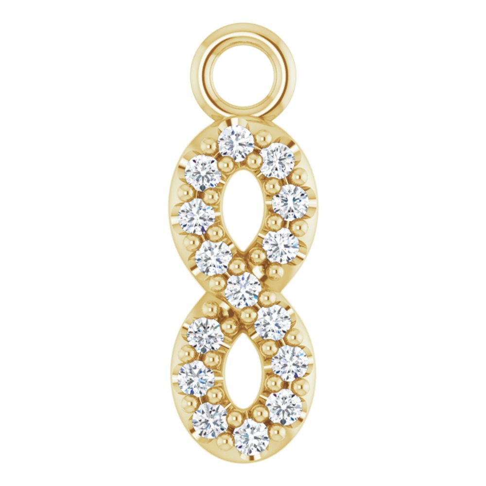 14K Yellow .03 CTW Natural Diamond Petite Infinity Dangle