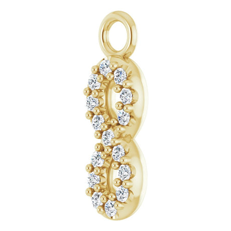 14K Yellow .03 CTW Natural Diamond Petite Infinity Dangle