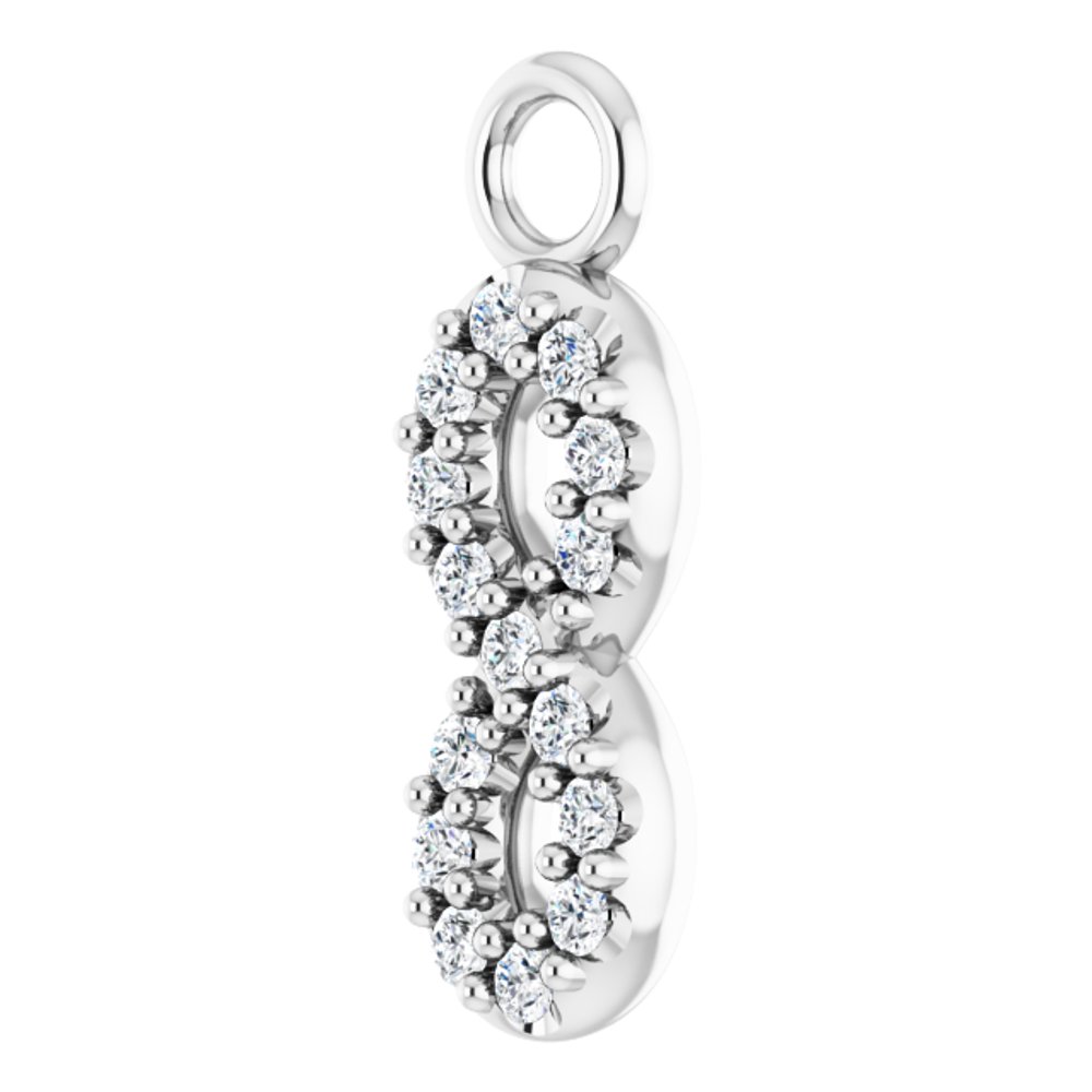 14K White .03 CTW Natural Diamond Petite Infinity Dangle