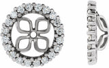 14K White Gold 8.5 mm ID 1/2 CTW Natural Diamond Earring Jackets