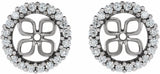14K White Gold 8.5 mm ID 1/2 CTW Natural Diamond Earring Jackets