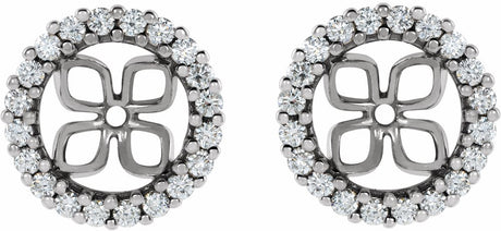 14K White Gold 8.5 mm ID 1/2 CTW Natural Diamond Earring Jackets