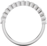 14K White Gold 7/8 CTW Natural Diamond Double Row Anniversary Band