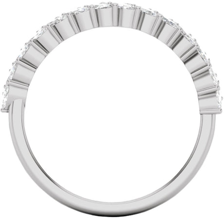 14K White Gold 7/8 CTW Natural Diamond Double Row Anniversary Band