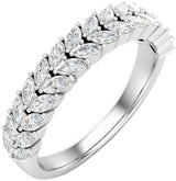 14K White Gold 7/8 CTW Natural Diamond Double Row Anniversary Band