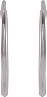 14K White Flexible Endless Tube 15 mm Hoop Earrings