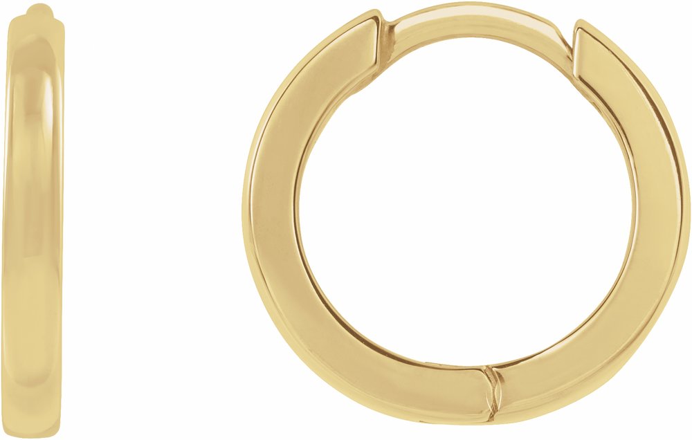 14K Yellow Gold Hinged 10 mm Hoop Earrings