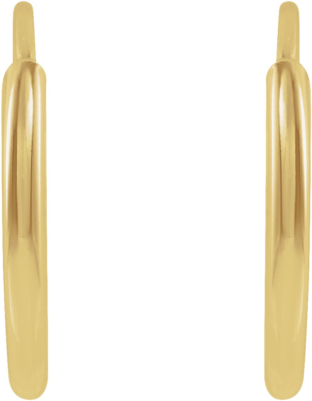 14K Yellow Flexible Endless Tube 10 mm Hoop Earrings