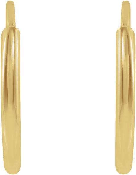 14K Yellow Flexible Endless Tube 10 mm Hoop Earrings