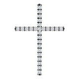 14K White Gold 1/4 CTW Natural Diamond Cross Pendant