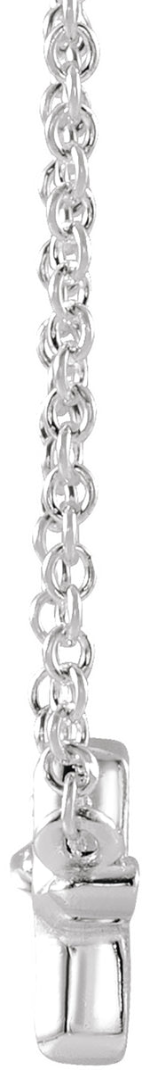 14K White Gold Sideways Cross 18" Necklace