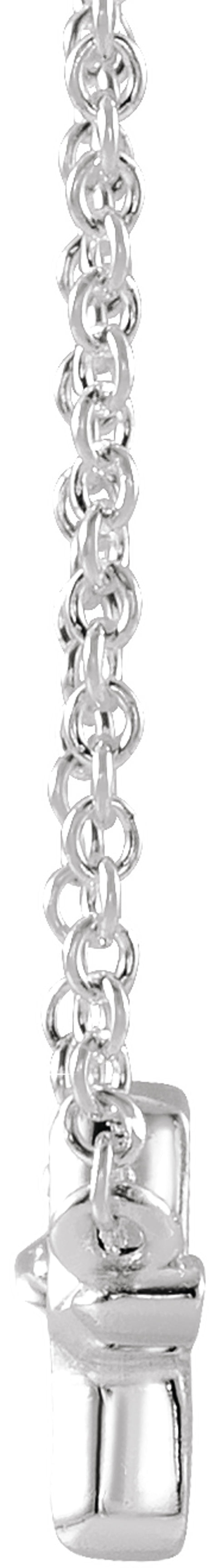 14K White Sideways Cross 16" Necklace