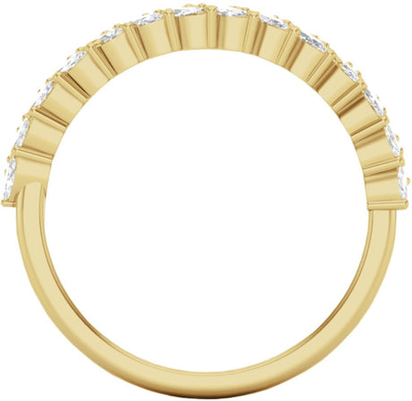 14K Yellow Gold 7/8 CTW Natural Diamond Double Row Anniversary Band