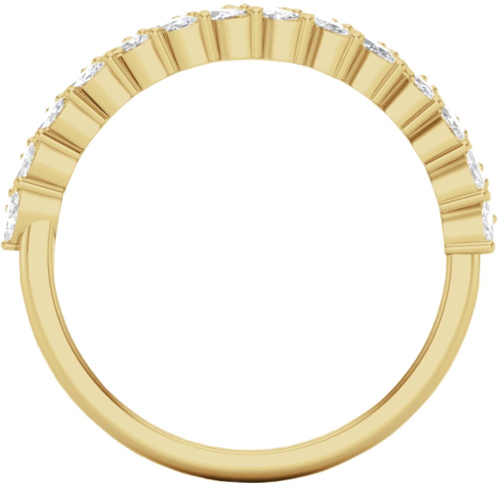 14K Yellow Gold 7/8 CTW Natural Diamond Double Row Anniversary Band