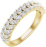 14K Yellow Gold 7/8 CTW Natural Diamond Double Row Anniversary Band