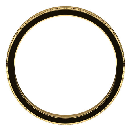 14K Yellow Gold 2.5 mm Milgrain Flat Band Size 5