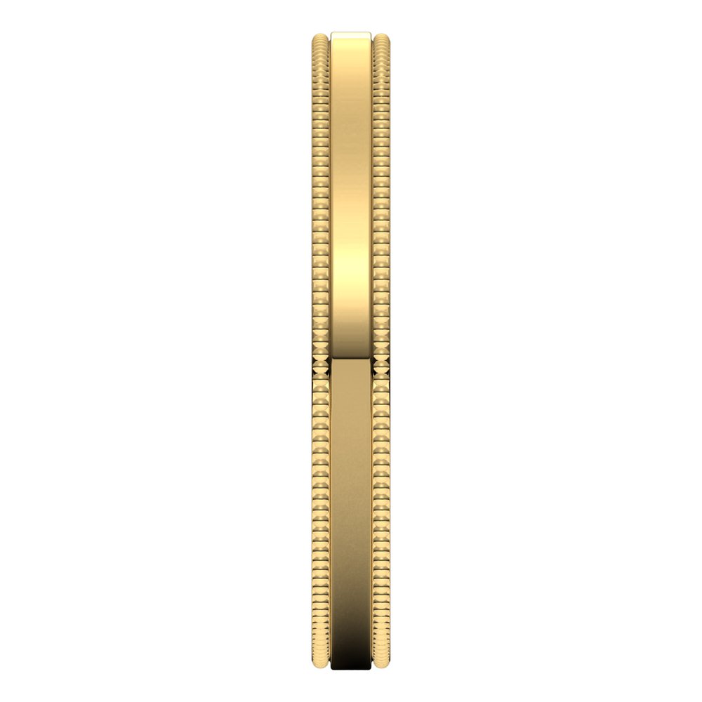 14K Yellow Gold 2.5 mm Milgrain Flat Band Size 5