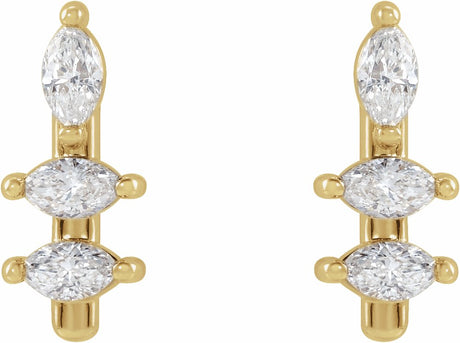 14K Yellow 1/5 CTW Natural Diamond Bar Earrings
